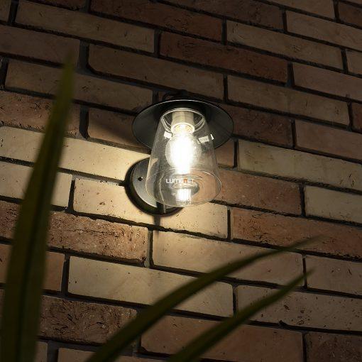 Cate Outdoor Light - Black Glass and Rust LED Wall Lamp