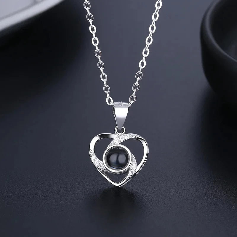EternalLove Necklace - Heart Pendant with I Love You in 100 Languages