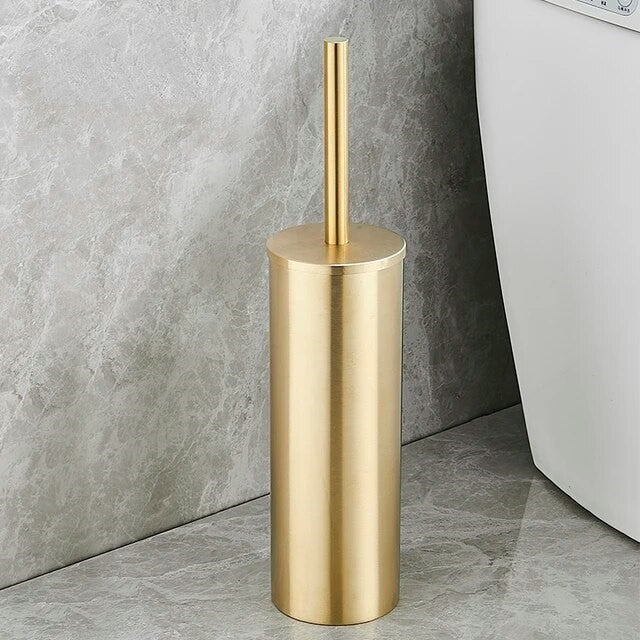 Goldy Toilet Brush Holder - Elegant Gold Bathroom Accent