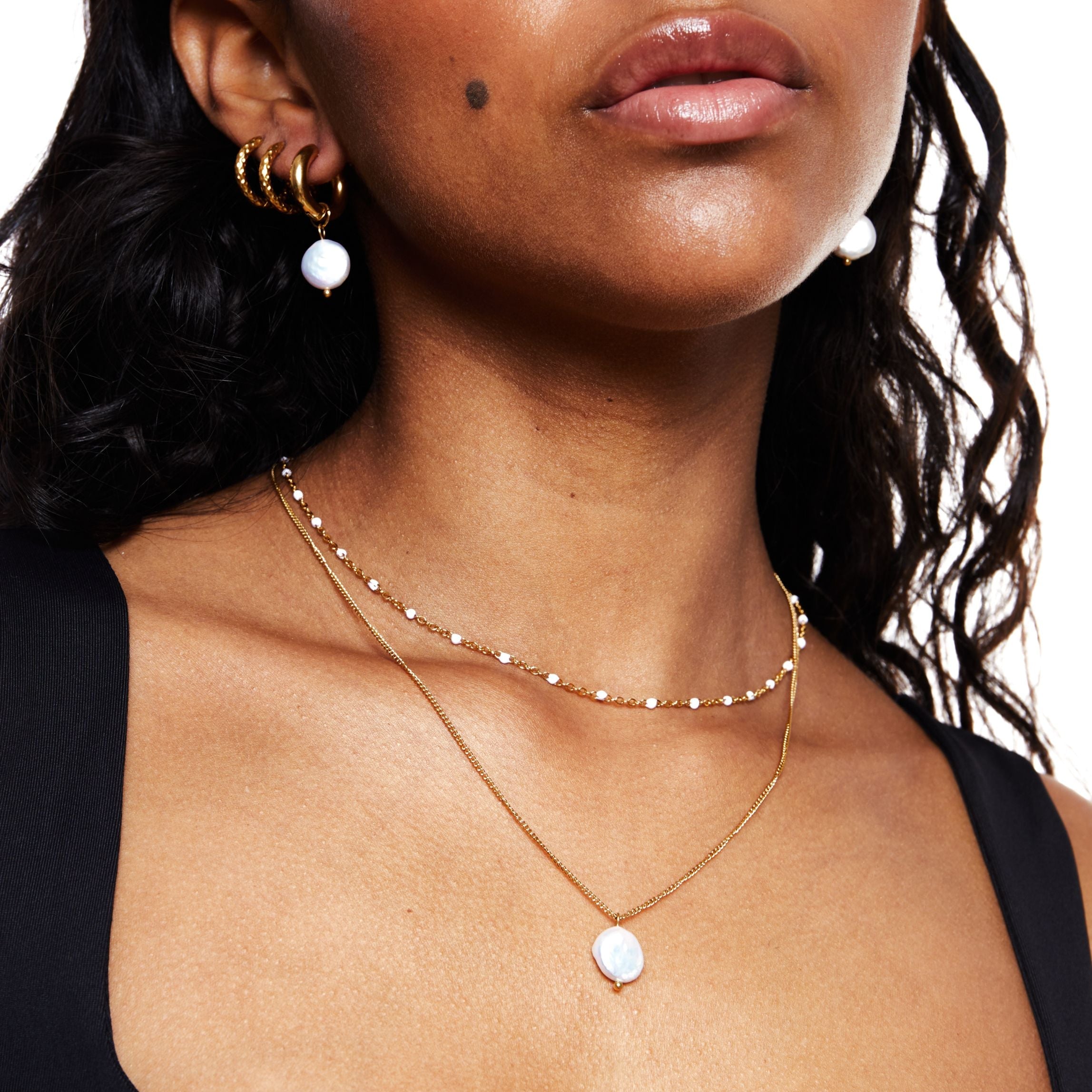 Aurielle - White Enamel Bead Choker for Women