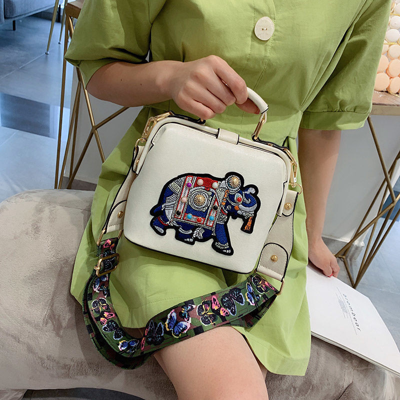 RoxyBag - Luxe Crossbody Bag with Embroidered Elephant Design