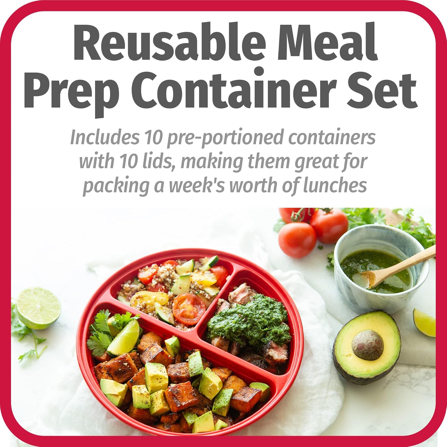 FreshPrep - BPA-Free Meal Prep Container Set