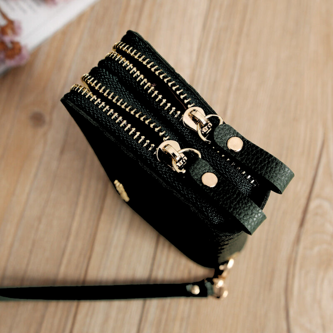 SleekWallet - Quilted Long Wallet with Wrist Strap