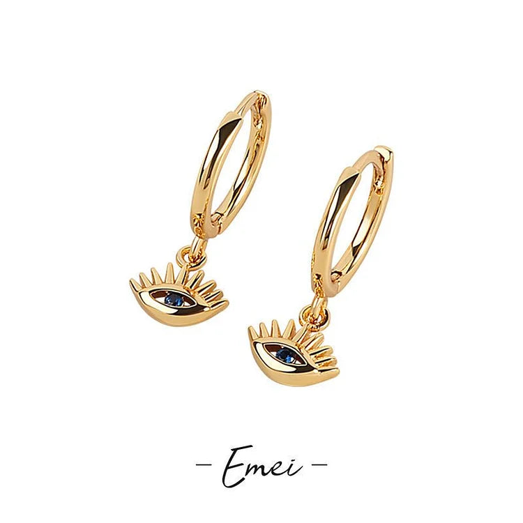 Noa Gold/Silver Evil Eye Drop Earrings - 925 Silver