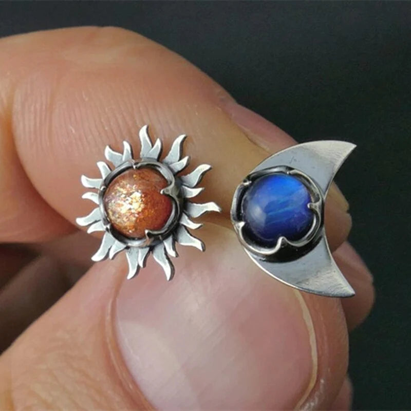 Sunshine and Stars - Enchanting Sun and Moon Earrings for Women