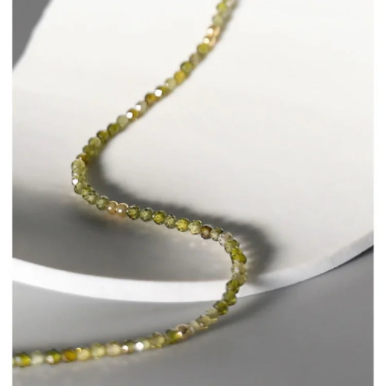 Celeste - Olive Green Zirconia Necklace for Women