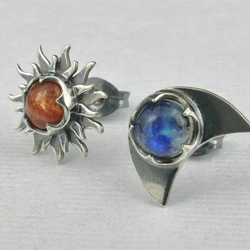 Sunshine and Stars - Enchanting Sun and Moon Earrings for Women