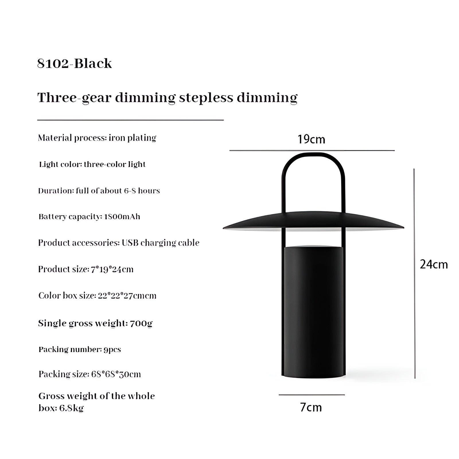 Waterproof Garden Lamp - Rechargeable Outdoor Light