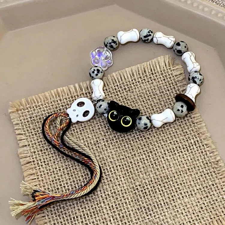 Selina - Delightful Skull and Cat Bracelet for Women