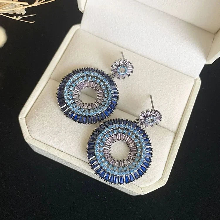 Layla - Silver Evil Eye Earrings for Women