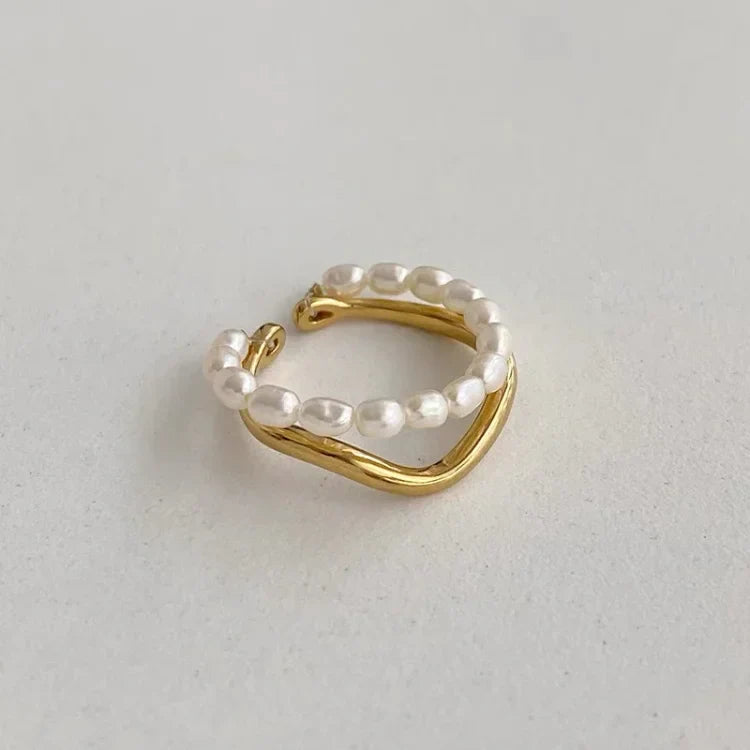 Ivy - Double-Layer Pearl Ring for Women