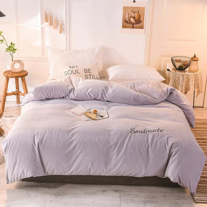 SilkCloud Fleece Duvet Cover - Cozy Bedding Set