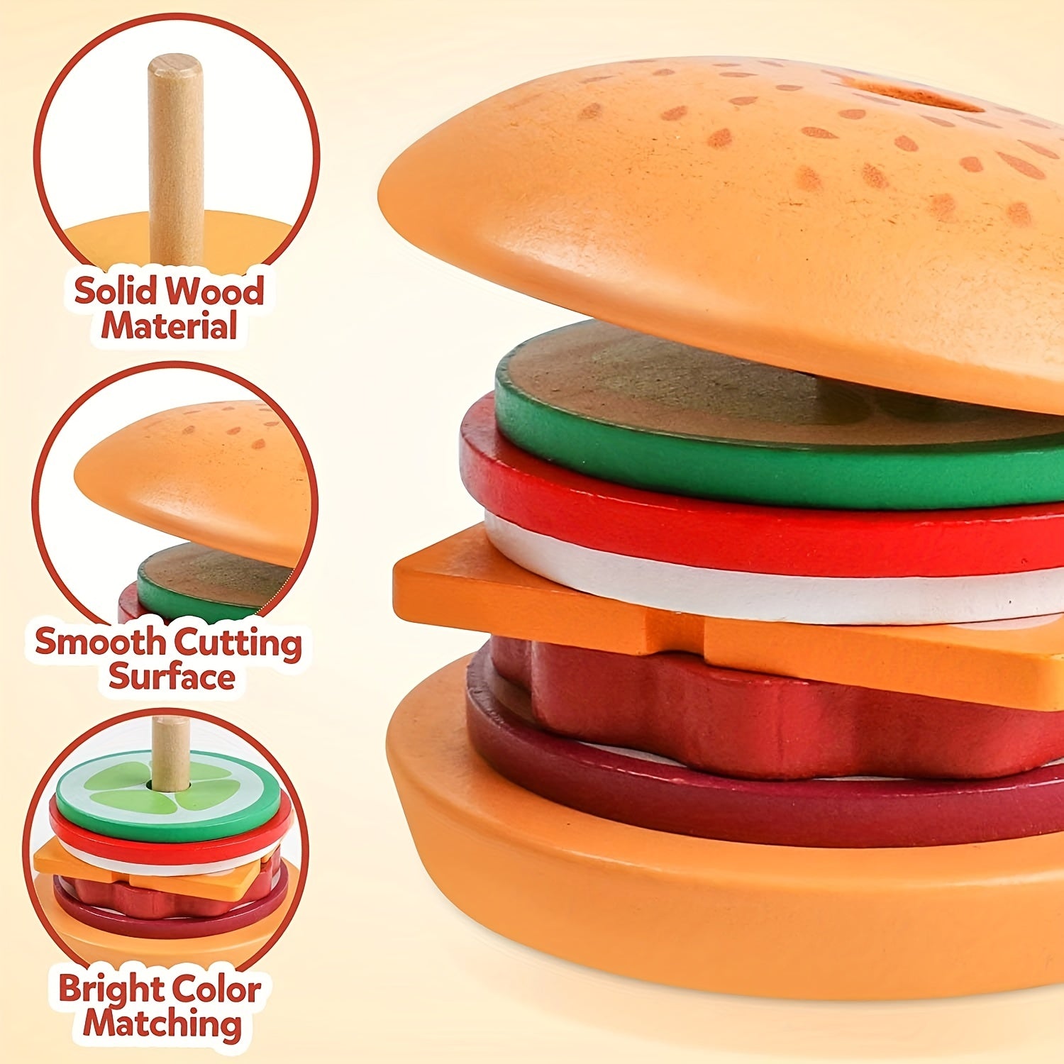 BurgerBuilders - Montessori Stacking Toy