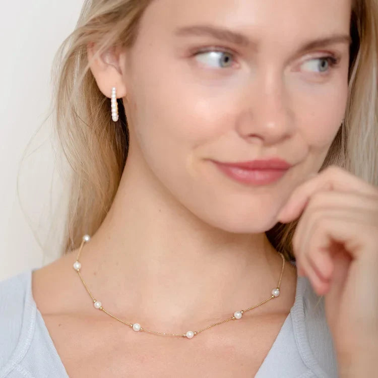 Serena - Timeless Gold Pearl Necklace for Women