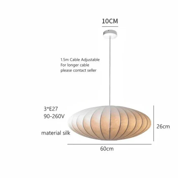 SilkCrown - Luxury Silk Pendant Lamp with Crystals