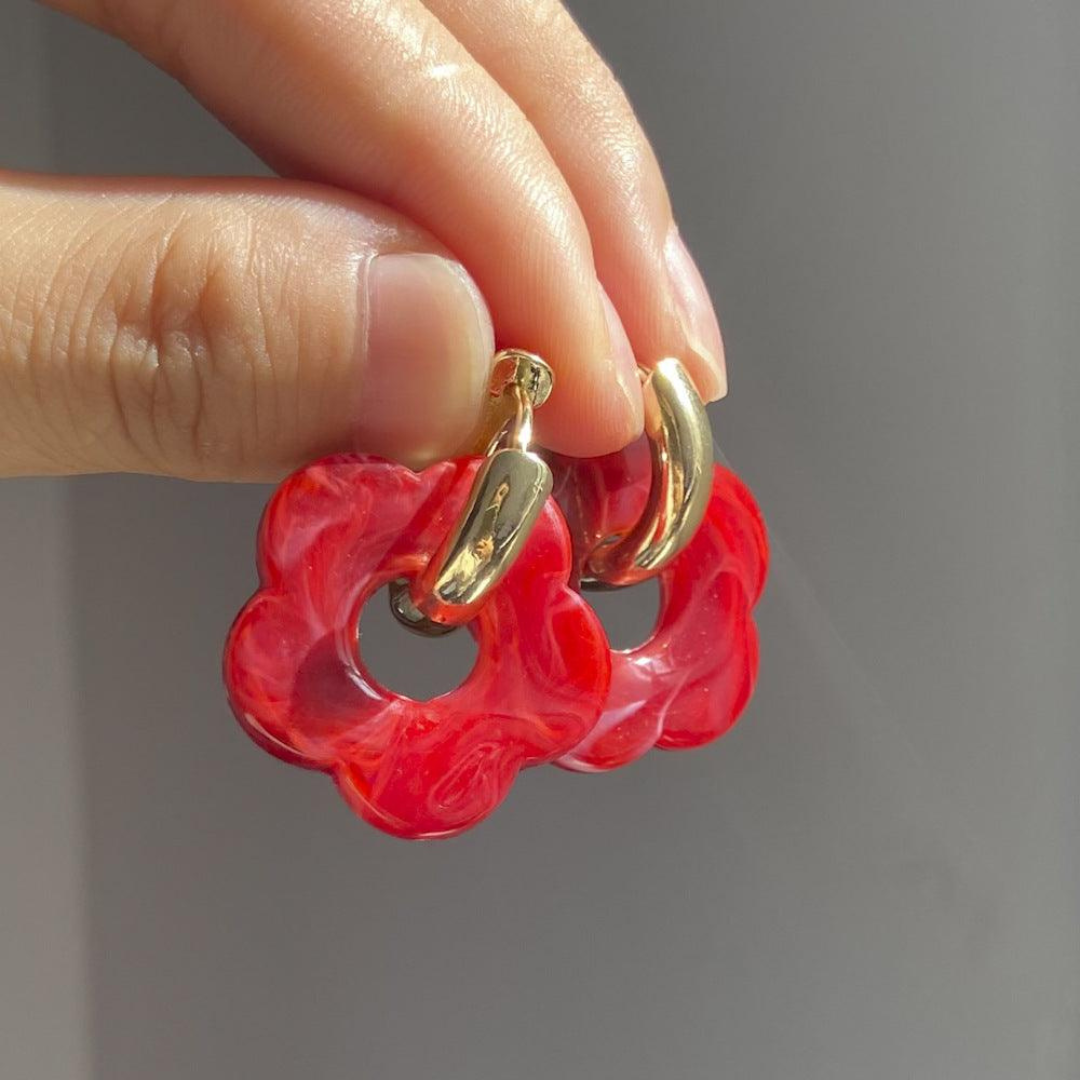 Valeria - Gold Flower Earrings for Women