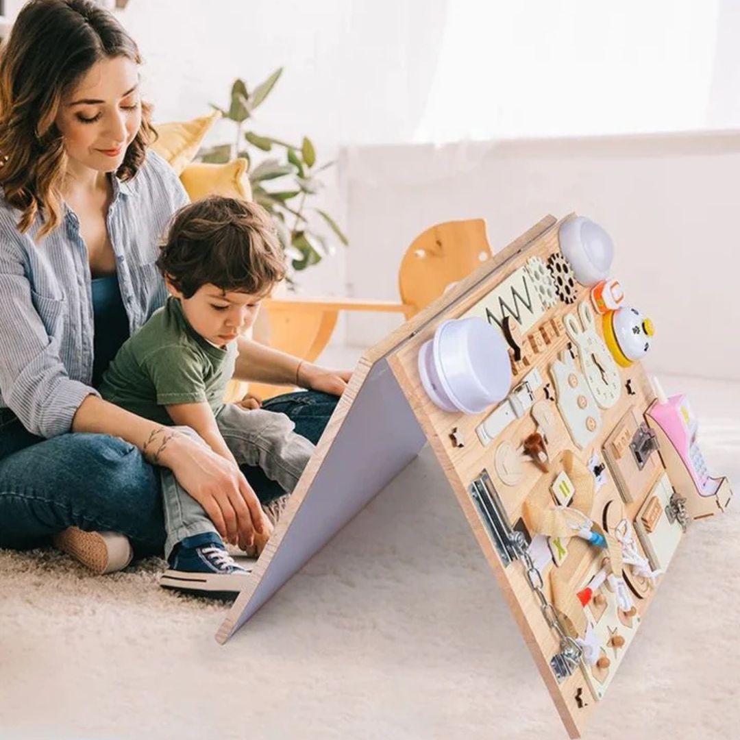 WoodPlay Board - Educational Sensory Busy Board for Kids