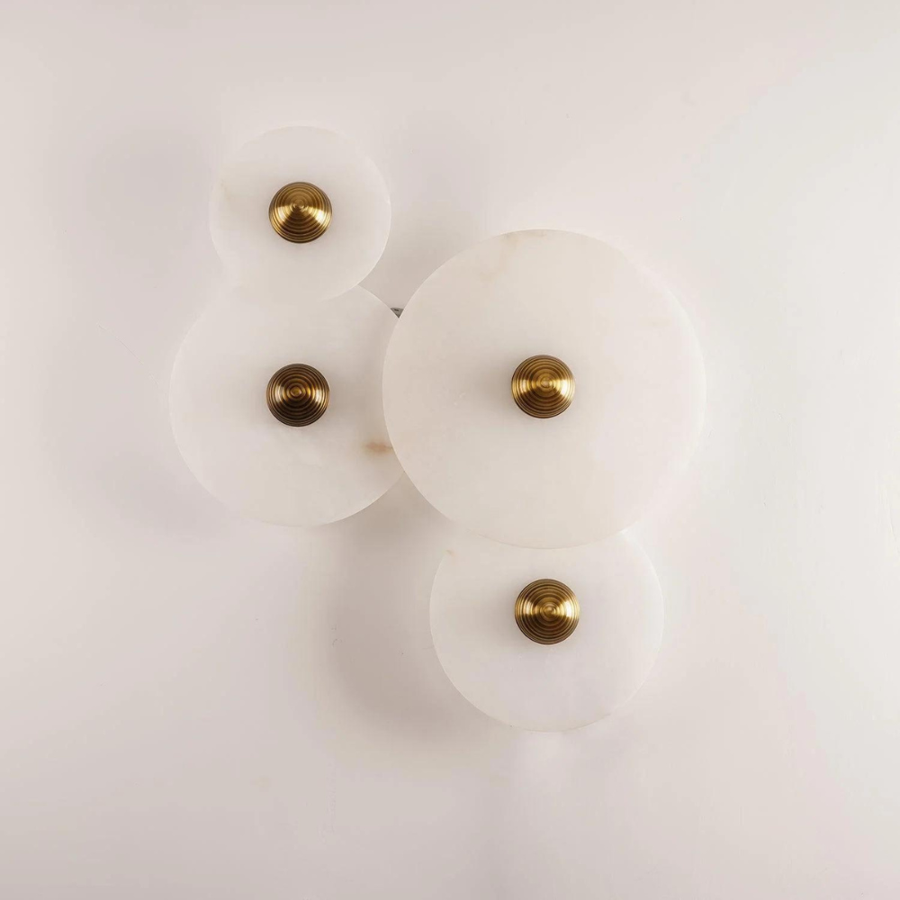Aurora d'Or Round Wall Lamp - Alabaster Glow