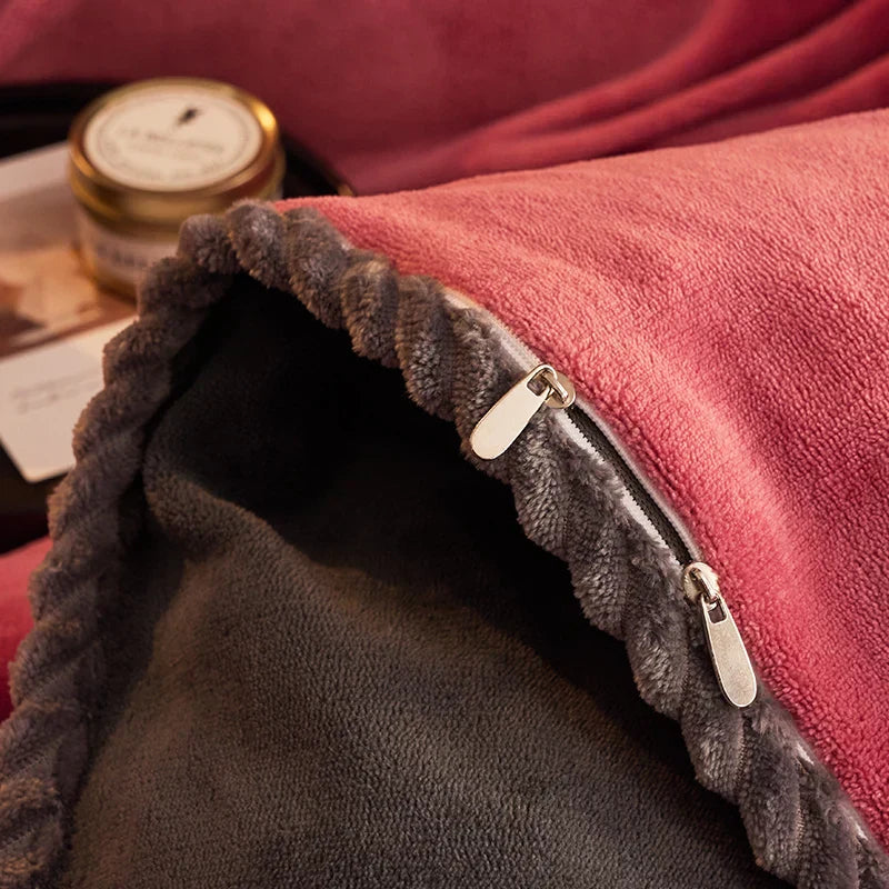 PlushHaven Fleece Duvet Set - King Size Warmth