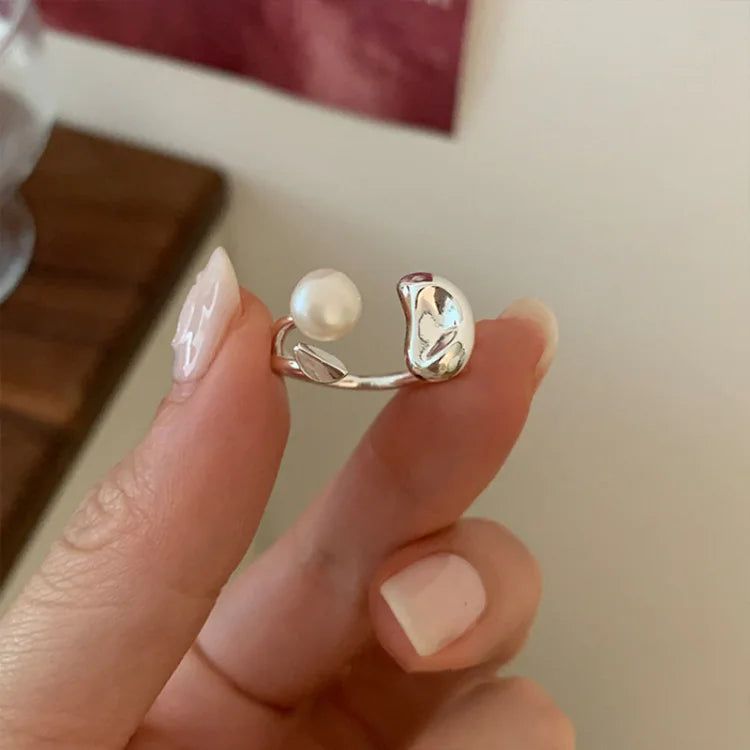 Elin - Pearl Bean Adjustable Ring for Women