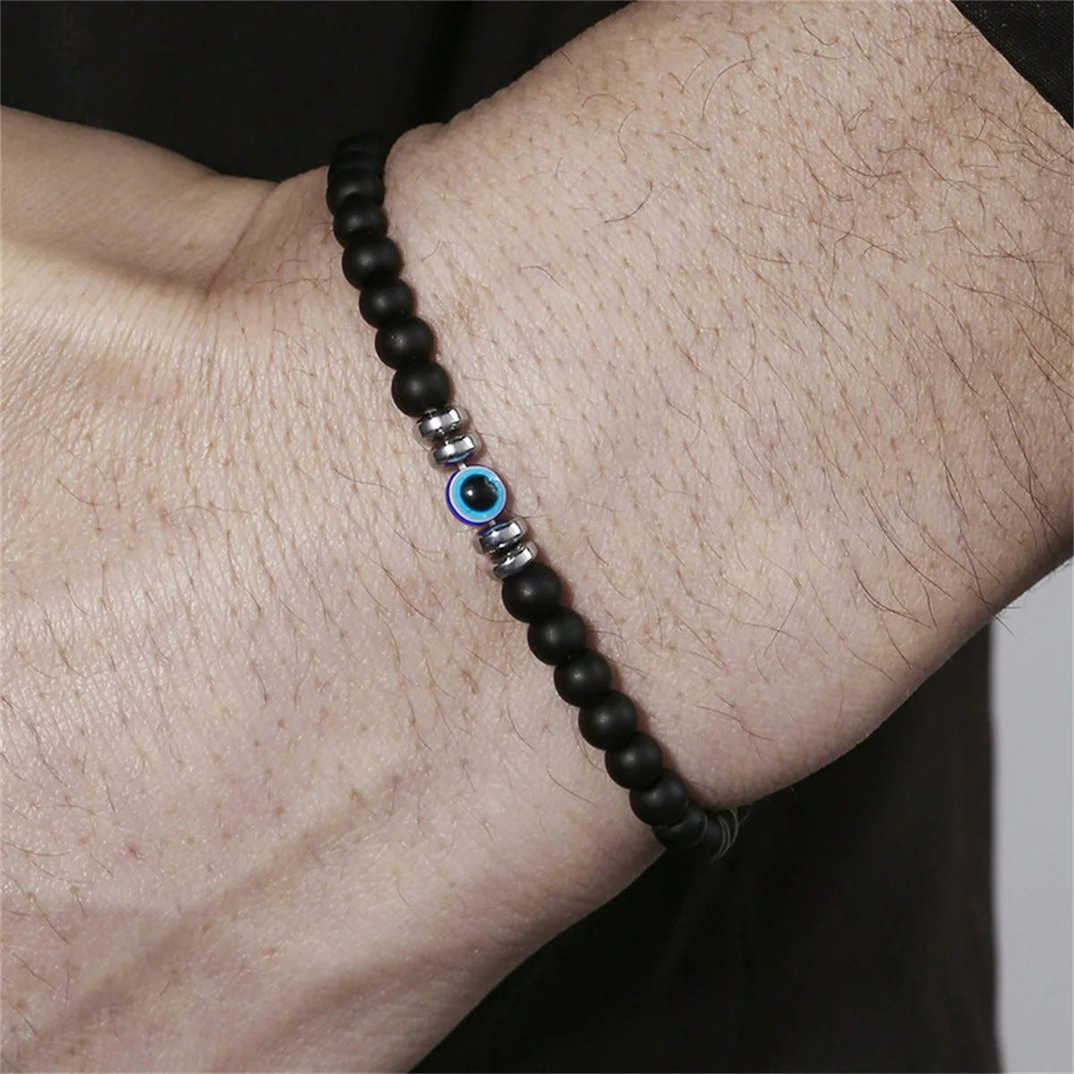 Thor - Men's 4mm Natural Stone Evil Eye Beaded Bracelet