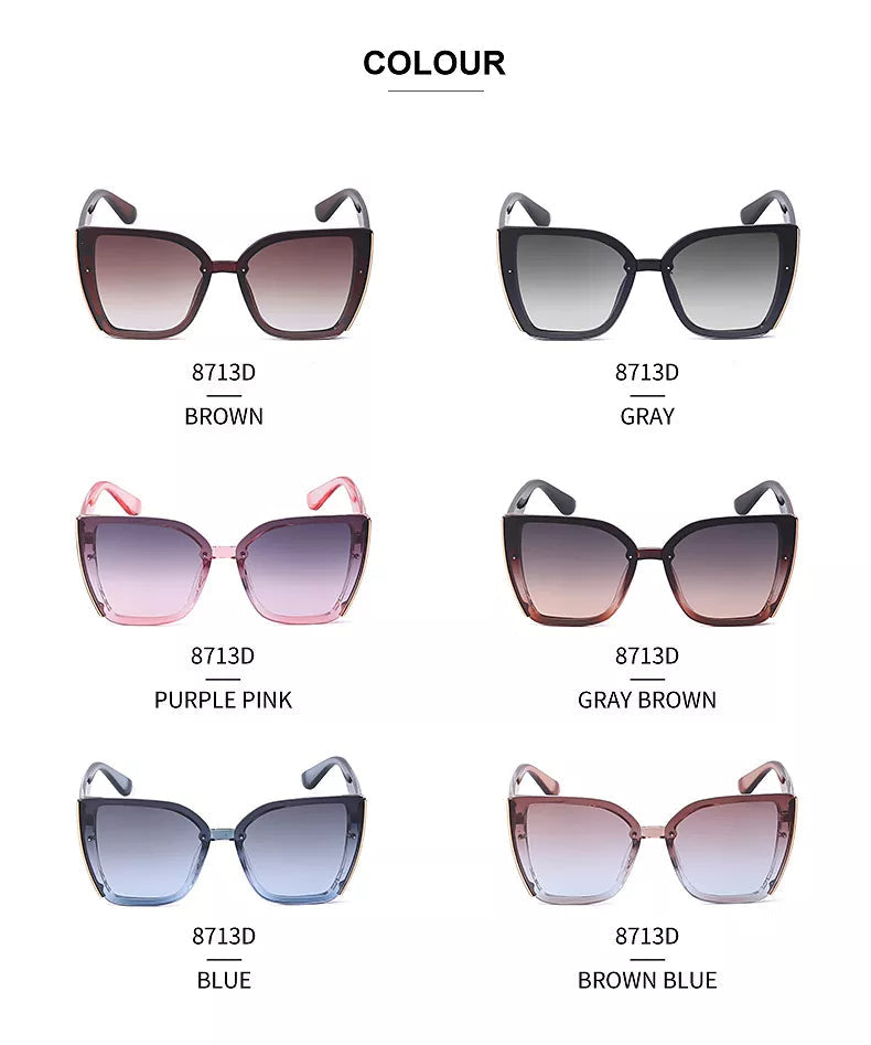 BillieShade - Square Retro Cat-Eye Sunglasses with UV Protection