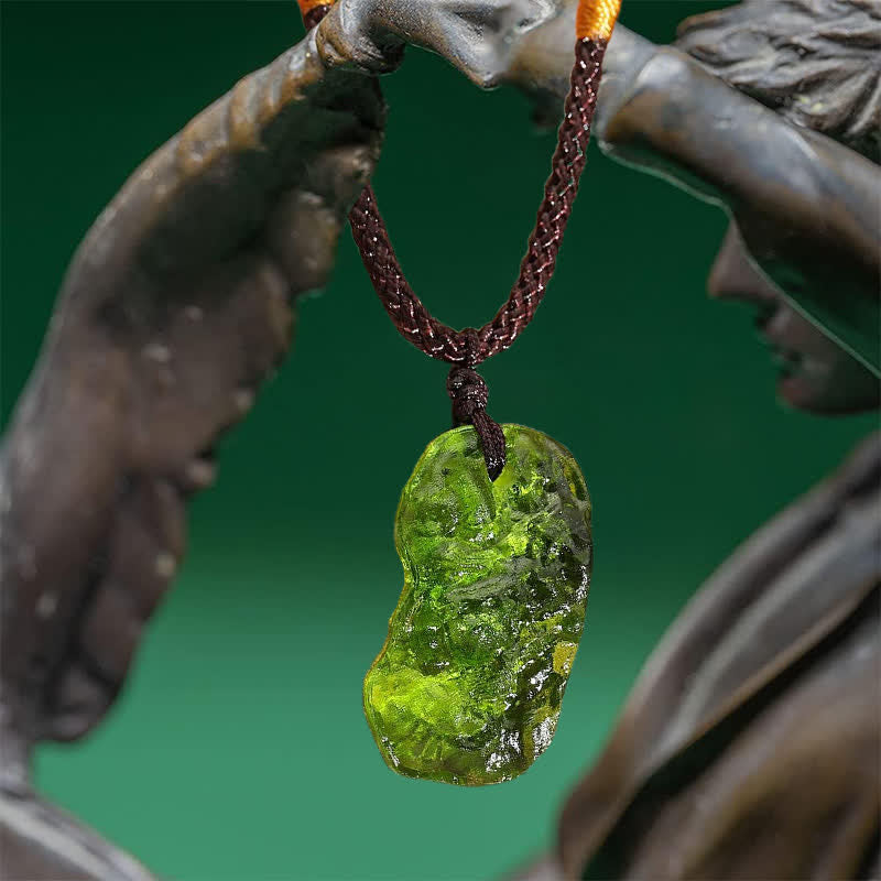 Alina Green Moldavite Pendant Necklace - Purifying Crystal for Spiritual Growth