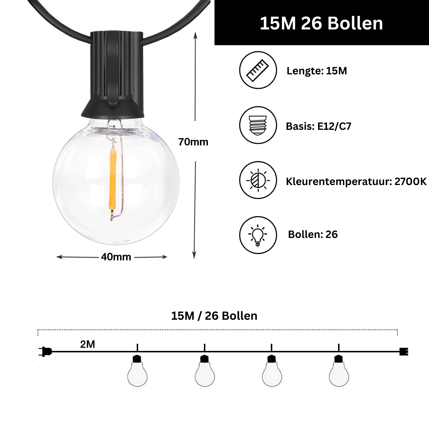 OutdoorGlow - LED Garden String Lights