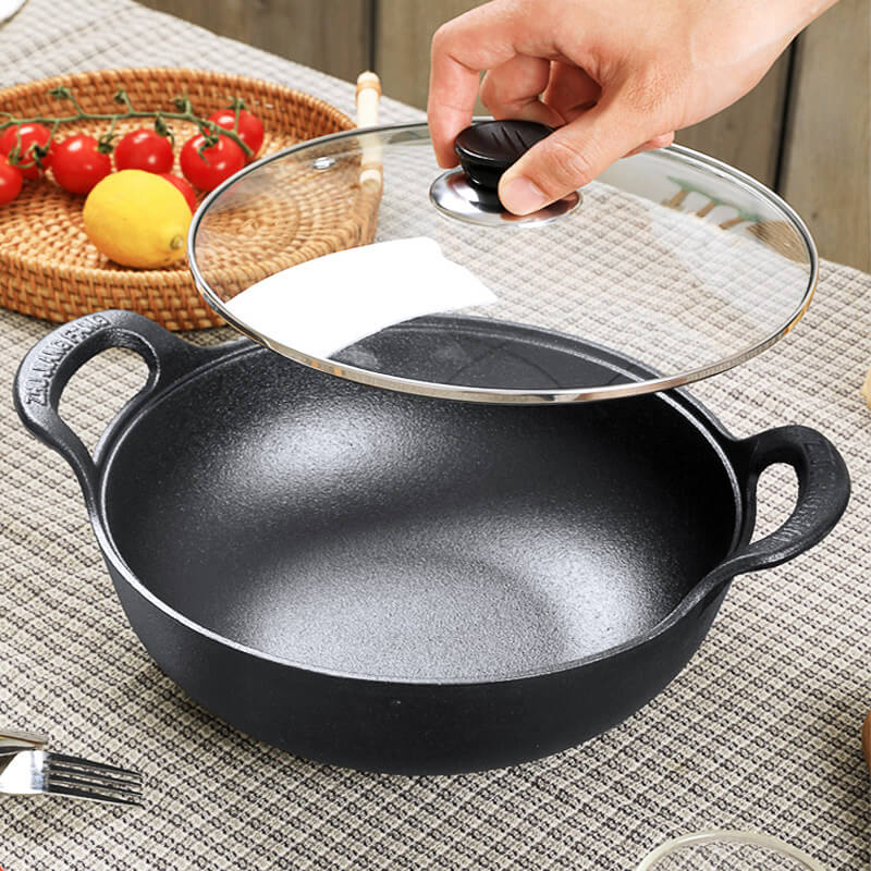 CastePrima - Cast Iron Pan with Wooden Lid