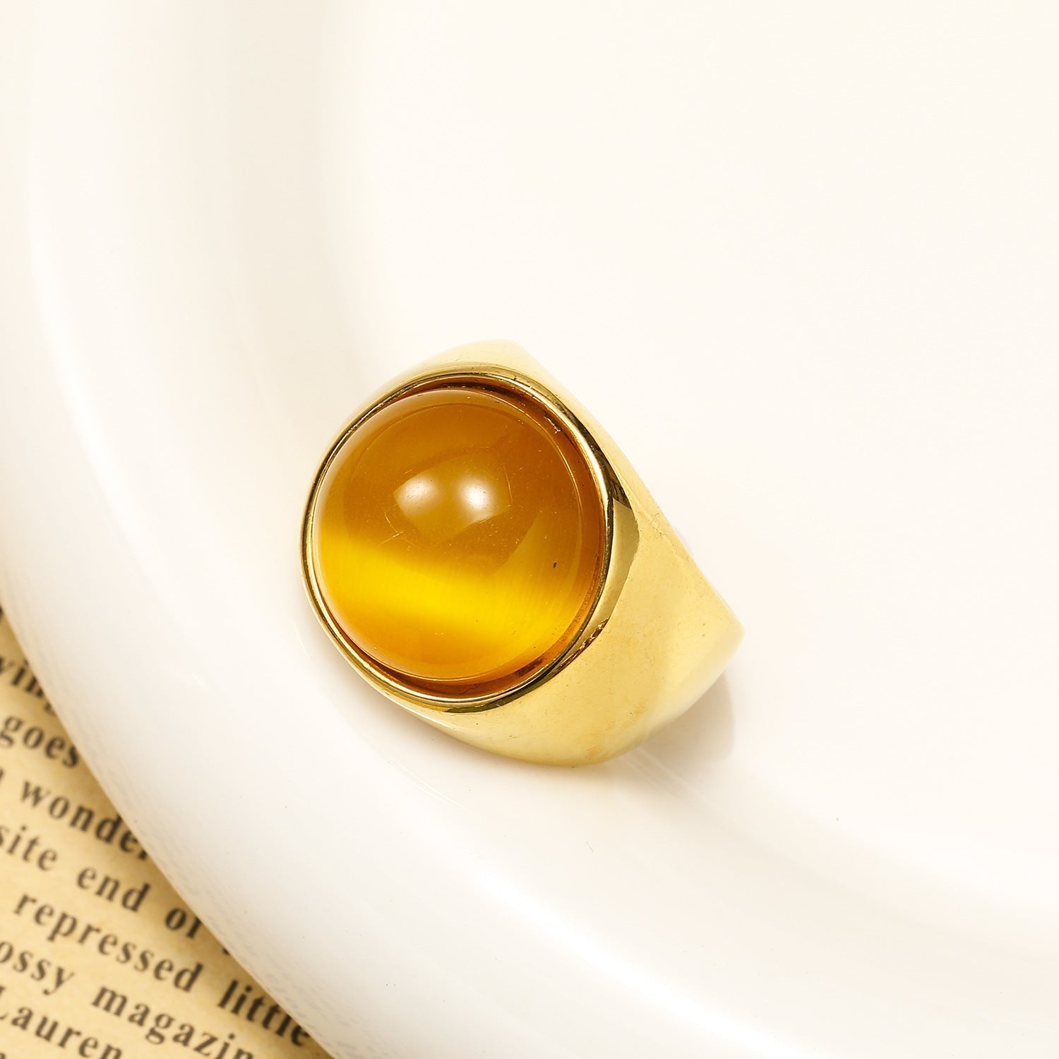 Large Cat's Eye - Gemstone Ring for Women