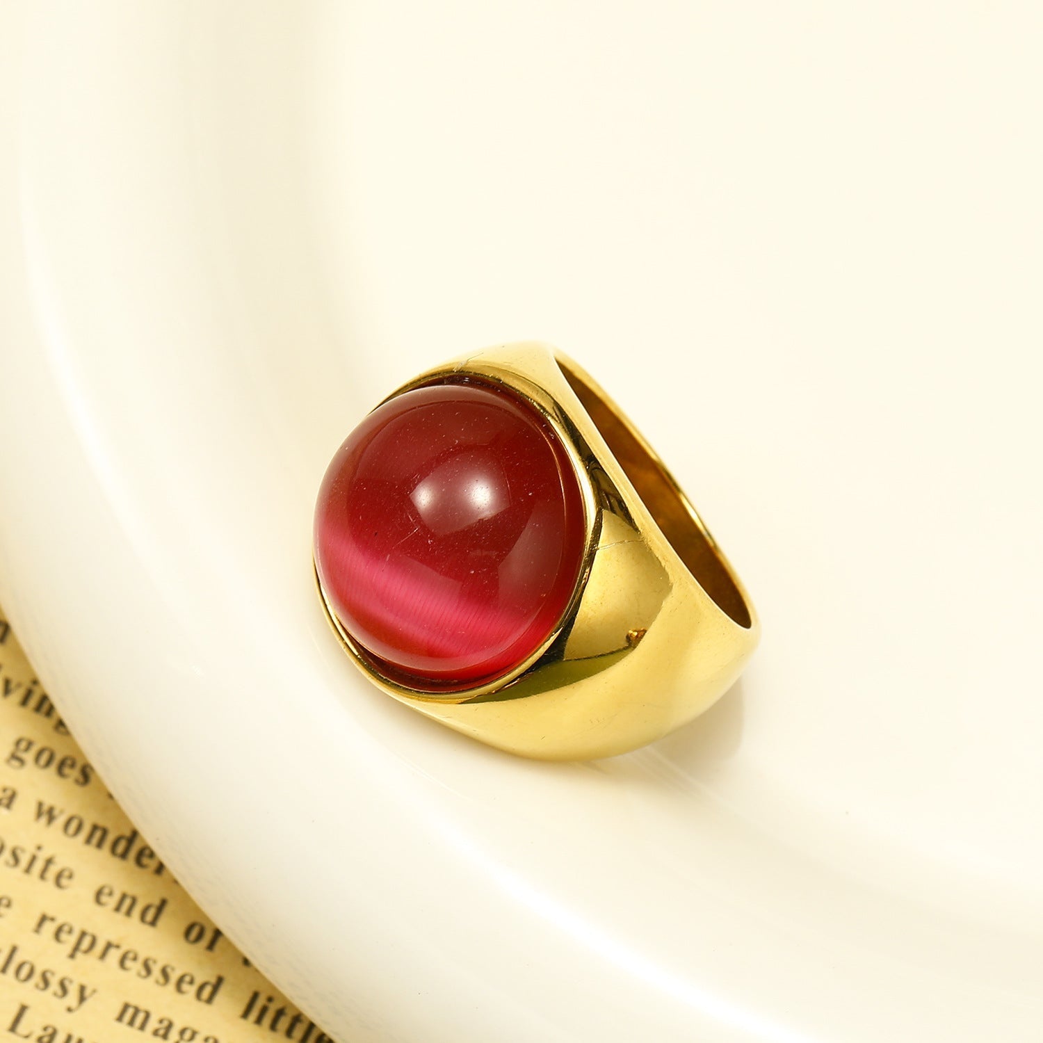 Large Cat's Eye - Gemstone Ring for Women