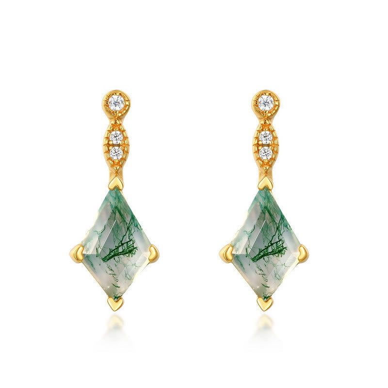 Lana - Moss Agate & White Zircon Jewellery Set for Women