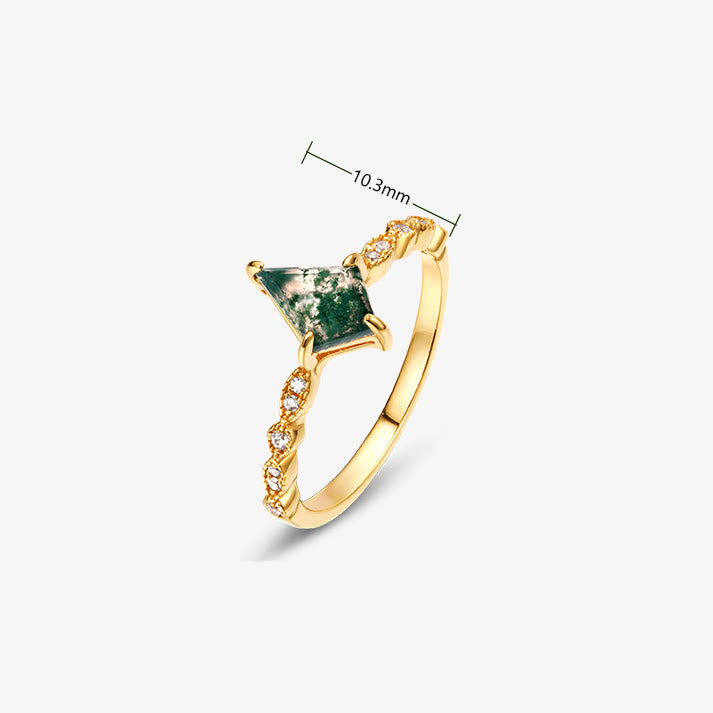 Lana - Moss Agate & White Zircon Jewellery Set for Women