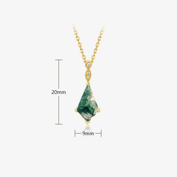 Lana - Moss Agate & White Zircon Jewellery Set for Women