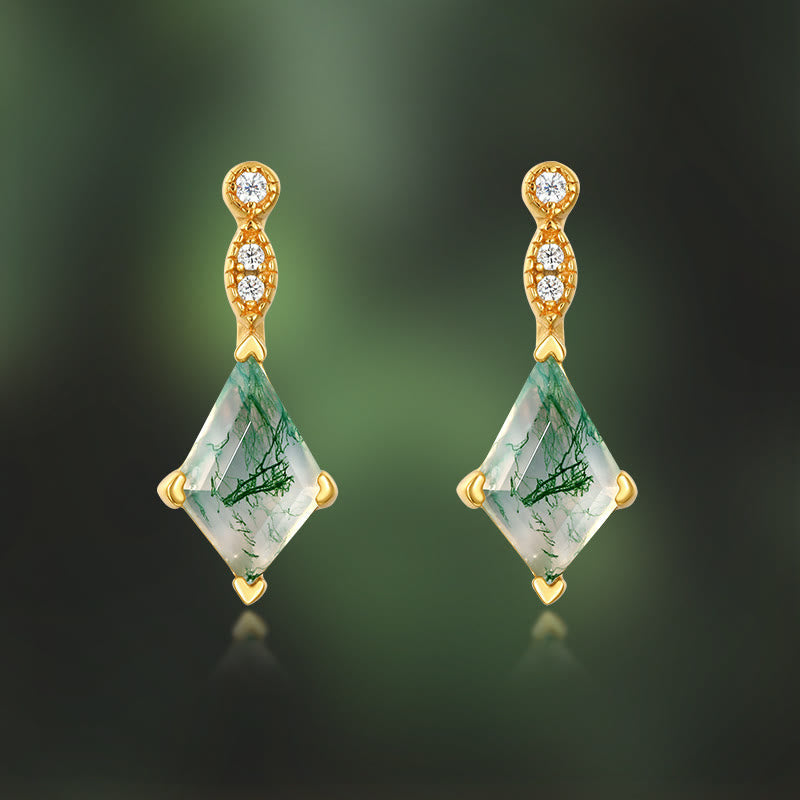 Lana - Moss Agate & White Zircon Jewellery Set for Women