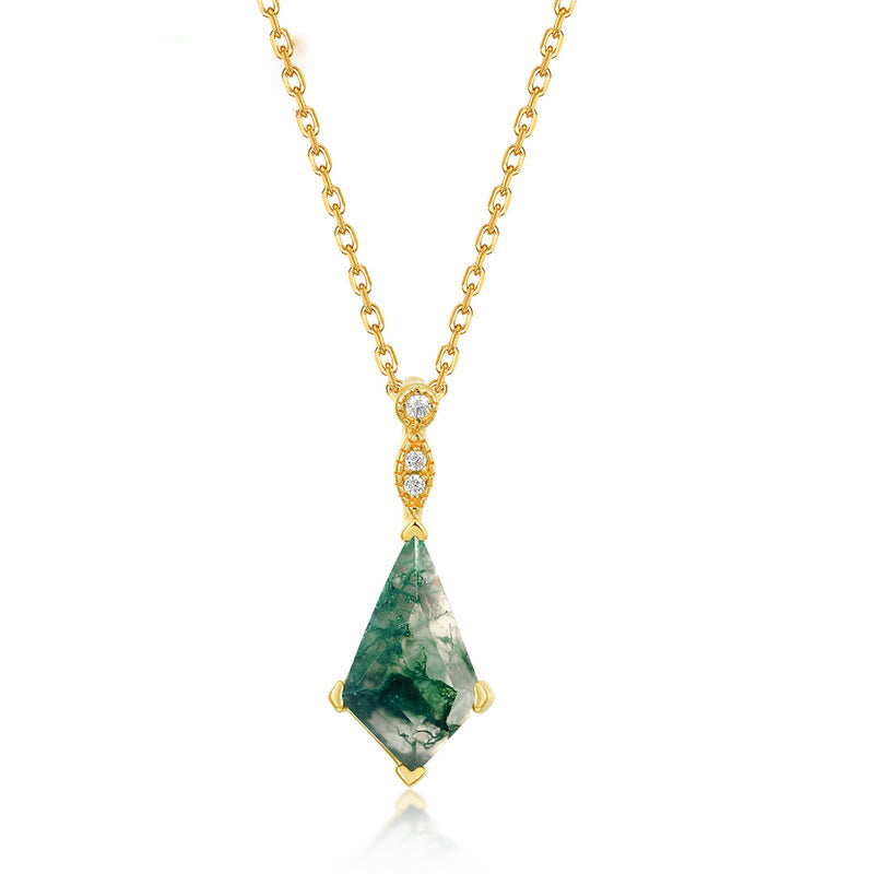 Lana - Moss Agate & White Zircon Jewellery Set for Women