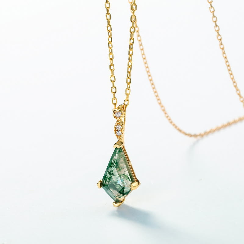 Lana - Moss Agate & White Zircon Jewellery Set for Women