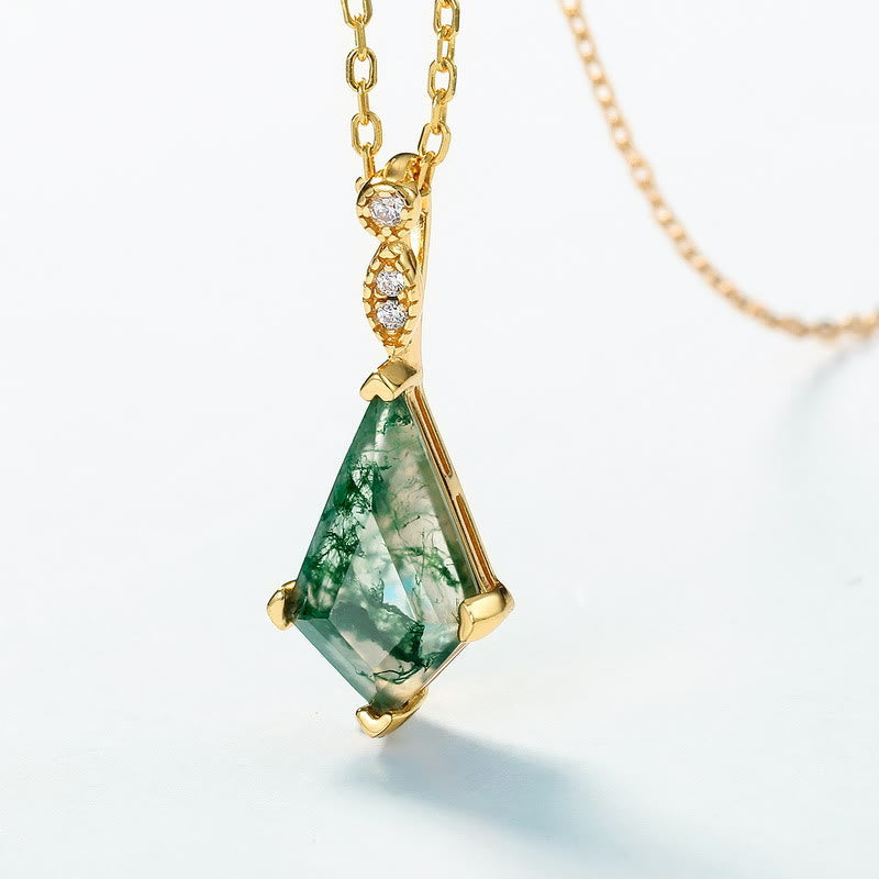 Lana - Moss Agate & White Zircon Jewellery Set for Women