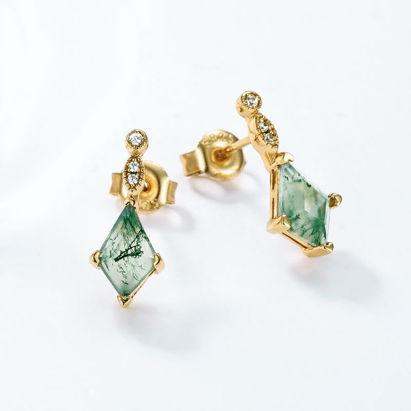 Lana - Moss Agate & White Zircon Jewellery Set for Women