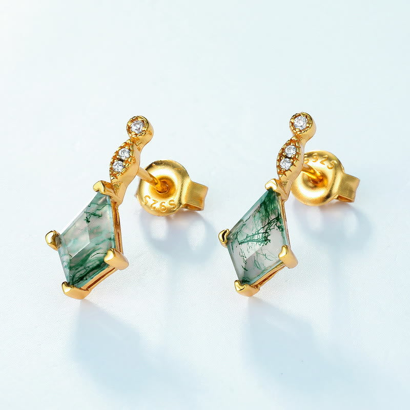Lana - Moss Agate & White Zircon Jewellery Set for Women