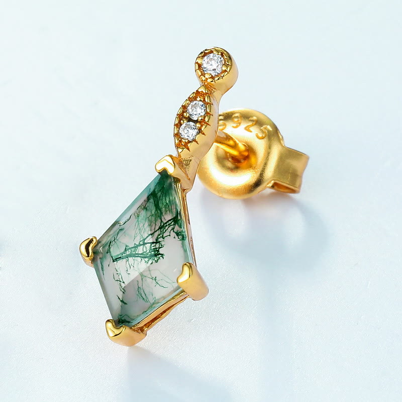 Lana - Moss Agate & White Zircon Jewellery Set for Women