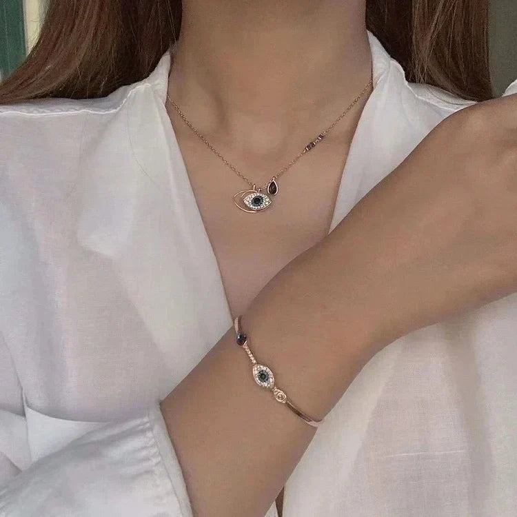 Amira - Evil Eye Necklace and Bracelet Set for Women