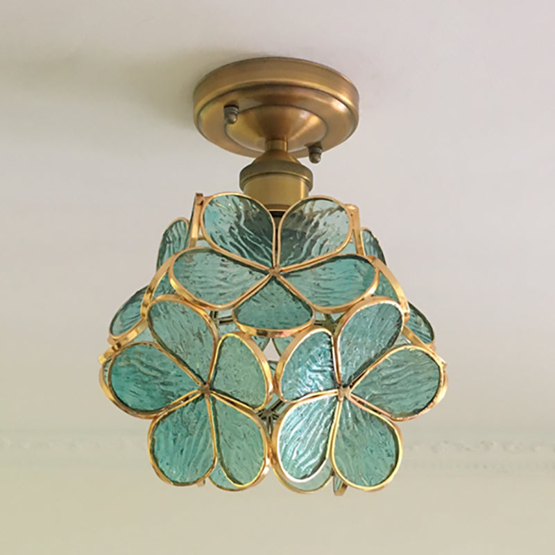 FloralGlow Tiffany Ceiling Lamp - Retro Stained Glass