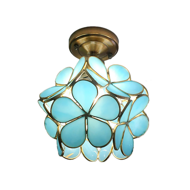 FloralGlow Tiffany Ceiling Lamp - Retro Stained Glass
