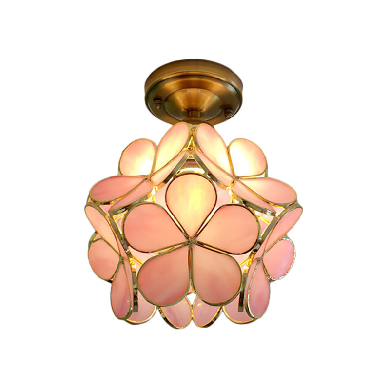 FloralGlow Tiffany Ceiling Lamp - Retro Stained Glass