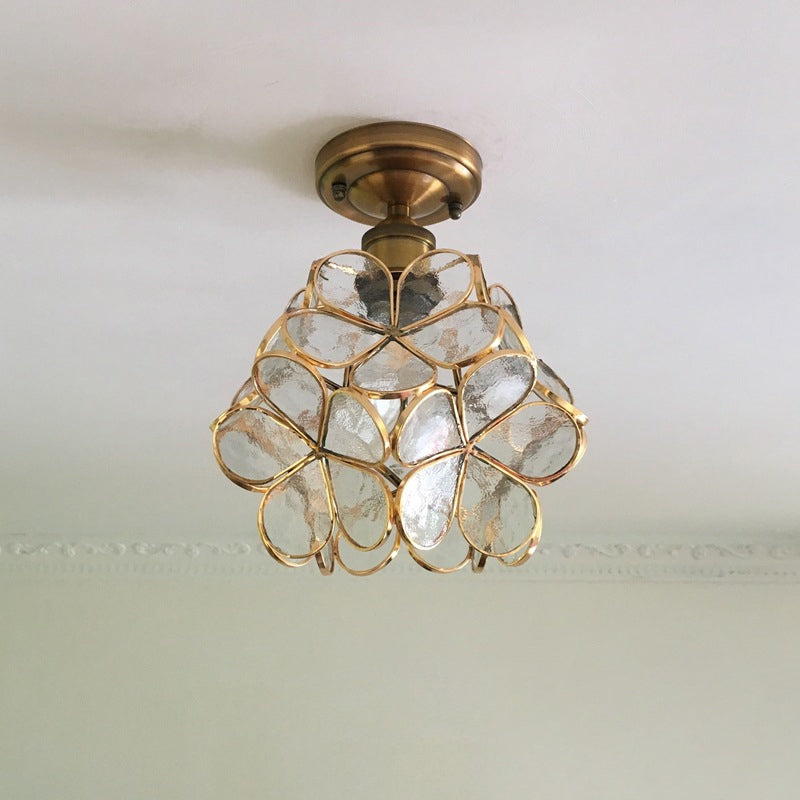 FloralGlow Tiffany Ceiling Lamp - Retro Stained Glass