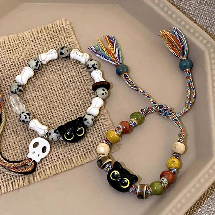 Selina - Delightful Skull and Cat Bracelet for Women