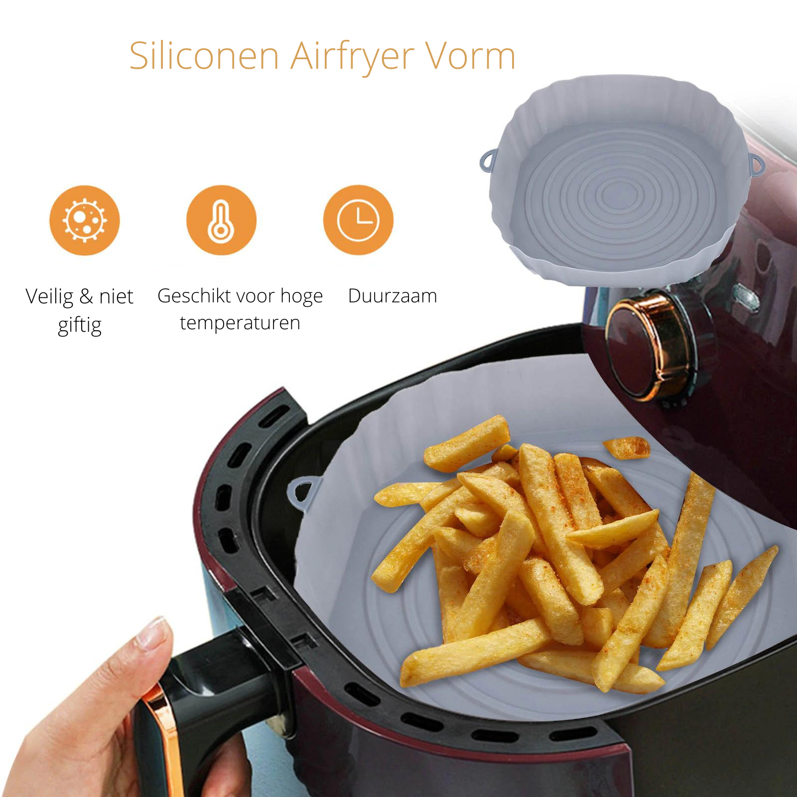 SiliconFry Tray - Reusable Dishwasher-Safe Air Fryer Liner
