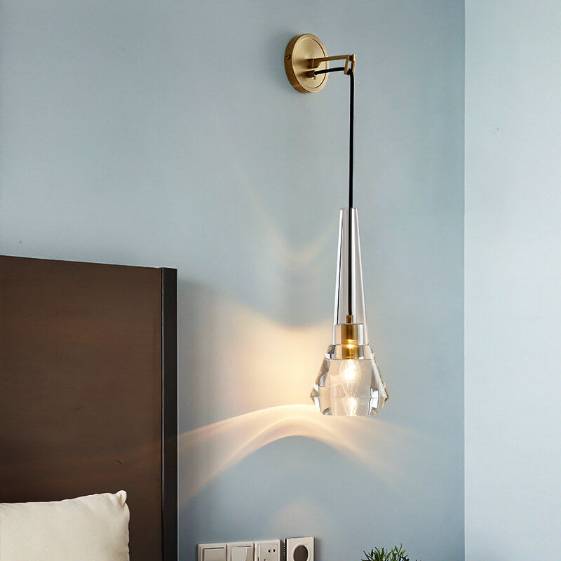 CrystalGlow Wall Lamp - Crystal Glass