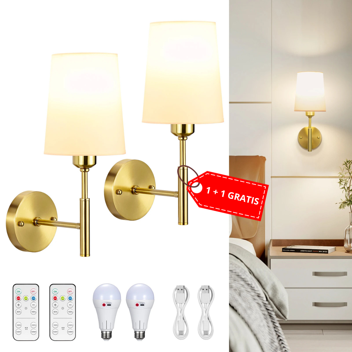 Nova Wall Lamp - Wireless Rechargeable Light